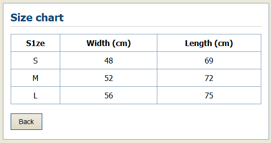 Size Chart